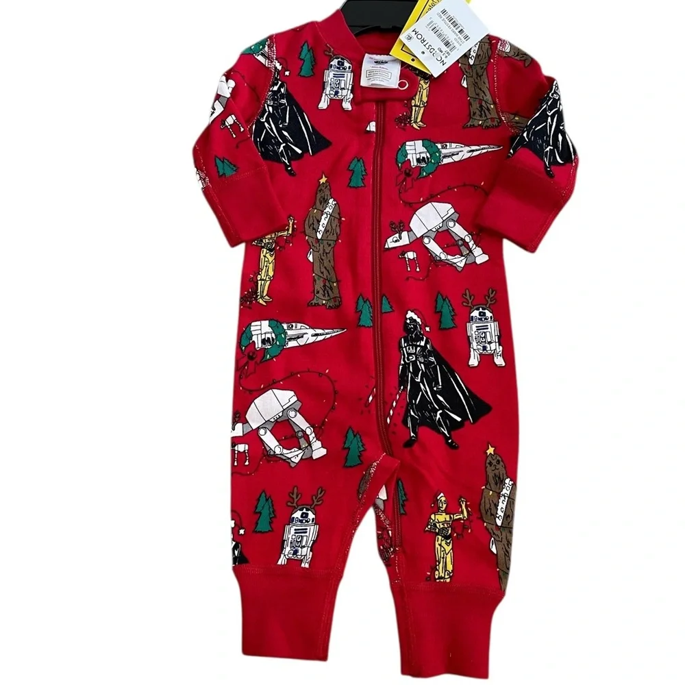 Hanna Andersson Star Wars Christmas zip Pajamas Size 0-3mths - Picture 1 of 4